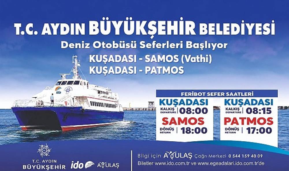 Aydın B&uuml;y&uuml;kşehir Belediyesi'nin Deniz Otob&uuml;s&uuml; Seferleri Başladı